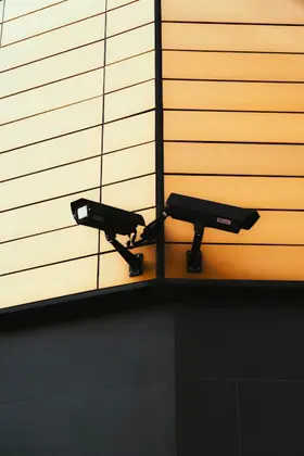 Black IP CCTV security cameras