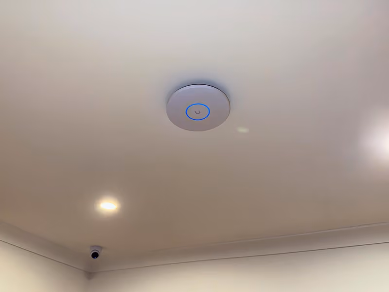 UniFi Pro XG Wi-Fi 7 access point with 10 gigabit capability.
