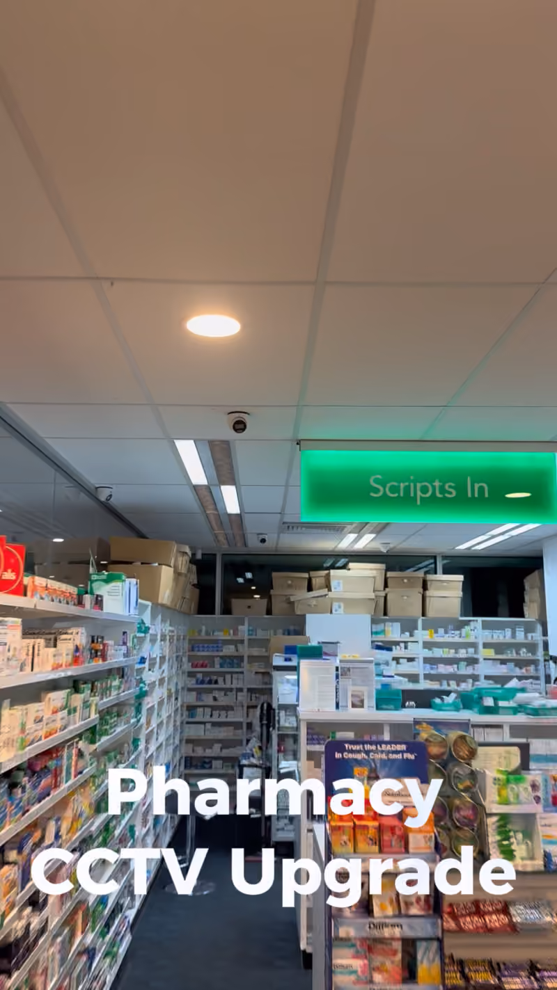 8-camera CCTV upgrade for a pharmacy.